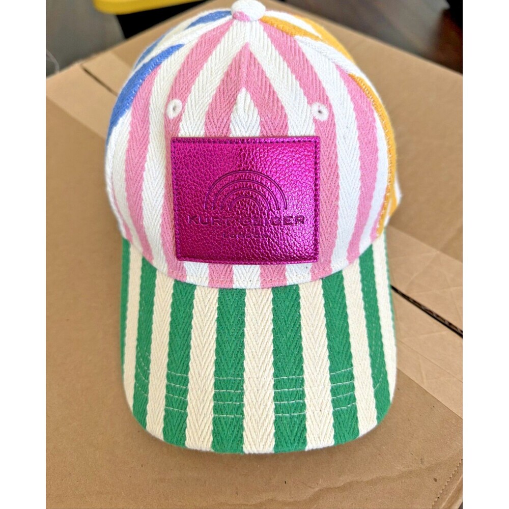 Kurt Geiger London Women's Mixed Stripes Southbank Baseball Cap Rainbow One Size - Picture 3 of 11